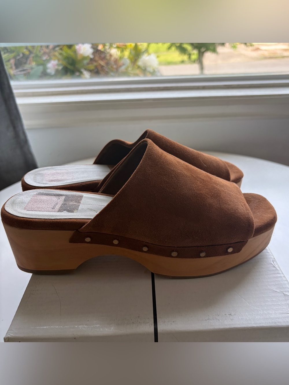 Dolce Vita Dorado Saddle Suede Platform Slide Mules - Picture 5 of 14